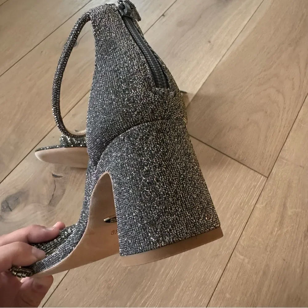 Badgley Mischka Brand Kameryn Open-Toe Block Heel 8 1/2